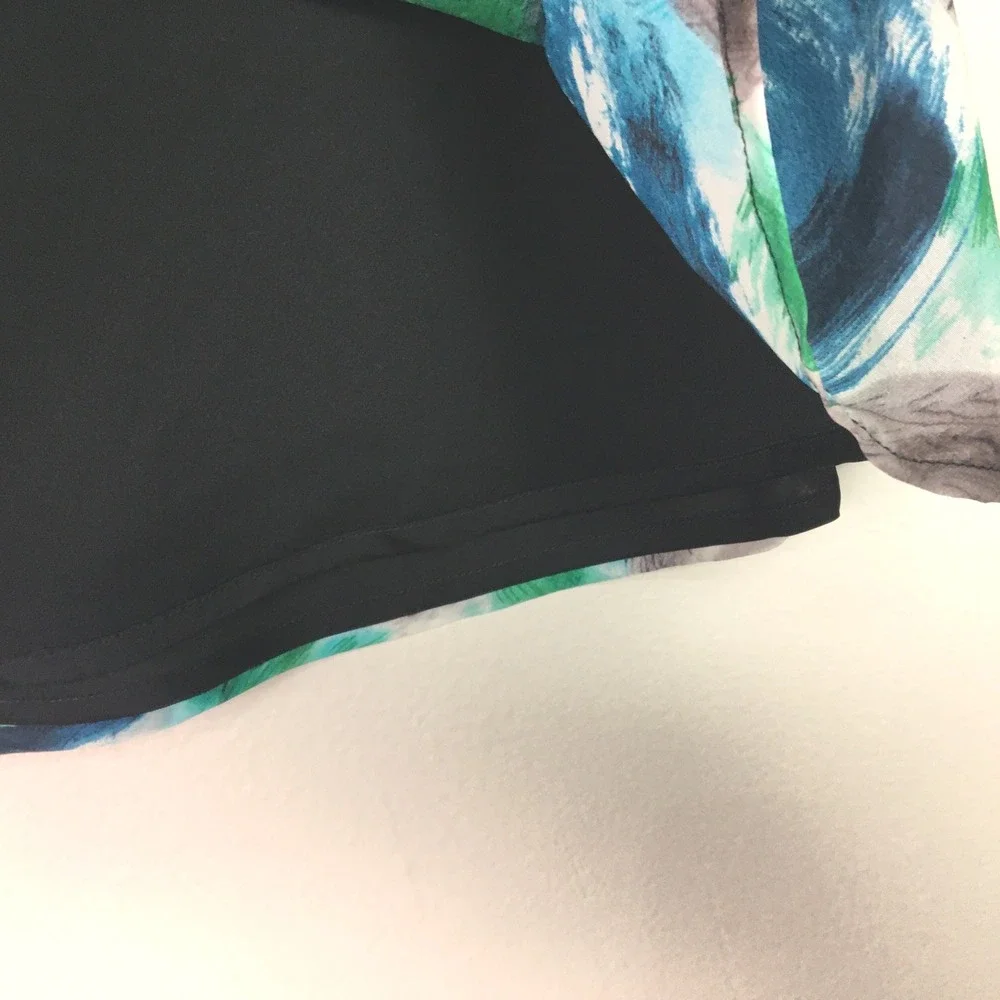 St. John Couture Abstract Print Blazer and Shell Top Set 10 Blue Green